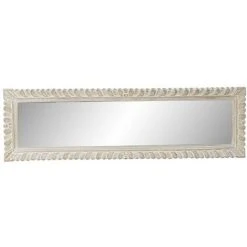 BRICOMARTEAU Miroir Mural DKD Home Decor Blanc Doré Bois De Manguier Bois MDF (177 X 6 X 52 Cm)