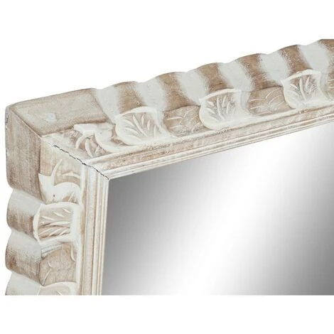 BRICOMARTEAU Miroir Mural DKD Home Decor Blanc Doré Bois De Manguier Bois MDF (177 X 6 X 52 Cm) 4 BRICOMARTEAU Miroir Mural DKD Home Decor Blanc Doré Bois De Manguier Bois MDF (177 X 6 X 52 Cm) – Image 2
