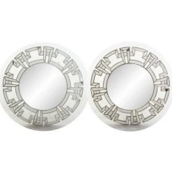 BRICOMARTEAU Miroir Mural DKD Home Decor Miroir Doré Argent Polypropylène (40 X 2.5 X 40 Cm) (2 Pcs)