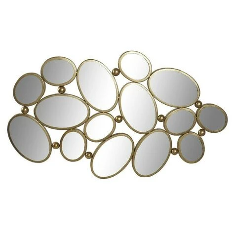 BRICOMARTEAU Miroir Mural DKD Home Decor Miroir Doré Métal Bois MDF (101 X 3 X 60.5 Cm) 3 BRICOMARTEAU Miroir Mural DKD Home Decor Miroir Doré Métal Bois MDF (101 X 3 X 60.5 Cm)