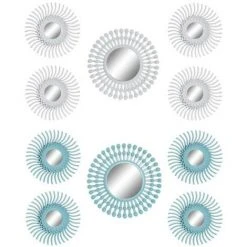 BRICOMARTEAU Miroir Mural DKD Home Decor Verre Bleu Blanc Carton Polypropylène (25 X 3 X 25 Cm) (2 Pcs) (5 Pcs) (50 X 2 X 50 Cm)