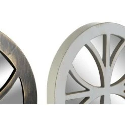 BRICOMARTEAU Miroir Mural DKD Home Decor Blanc Noir Verre Polypropylène (2 Pcs) (30.5 X 3 X 91.5 Cm) -Miroir Soldes Boutique 65926031 2