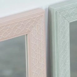 BRICOMARTEAU Miroir Mural DKD Home Decor Verre Rose Vert Polystyrène (36 X 2 X 66 Cm) (4 Pcs) -Miroir Soldes Boutique 65926056 2