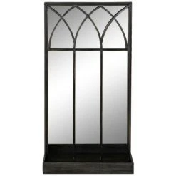 BRICOMARTEAU Miroir DKD Home Decor Noir Métal (40 X 12 X 80 Cm)