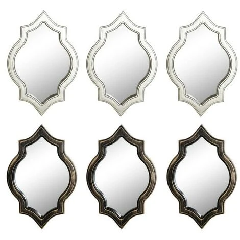 BRICOMARTEAU Miroir Mural DKD Home Decor Polypropylène (PP) (2 Pcs) (3 Pcs) (30 X 2 X 20 Cm) 3 BRICOMARTEAU Miroir Mural DKD Home Decor Polypropylène (PP) (2 Pcs) (3 Pcs) (30 X 2 X 20 Cm)
