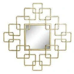 BRICOMARTEAU Miroir Mural DKD Home Decor Miroir Doré Métal (40.5 X 2.5 X 40.5 Cm)