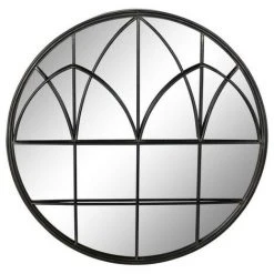 BRICOMARTEAU Miroir Mural DKD Home Decor Noir Métal (76 X 4 X 76 Cm)