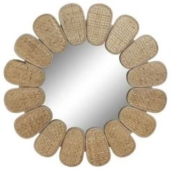 BRICOMARTEAU Miroir Mural DKD Home Decor Rotin (80.5 X 2 X 80.5 Cm)