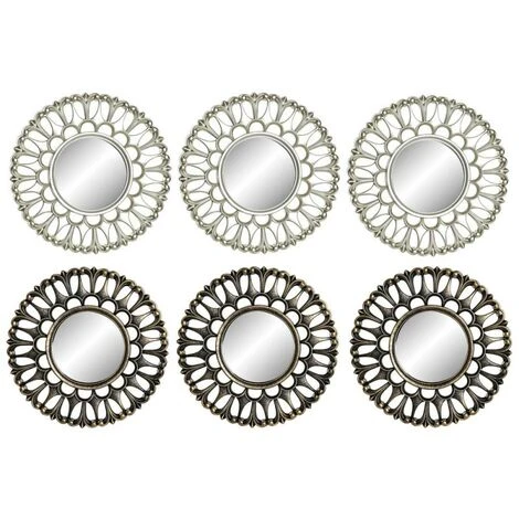 BRICOMARTEAU Miroir Mural DKD Home Decor Polypropylène (PP) (2 Pcs) (3 Pcs) (25 X 2 X 25 Cm) 3 BRICOMARTEAU Miroir Mural DKD Home Decor Polypropylène (PP) (2 Pcs) (3 Pcs) (25 X 2 X 25 Cm)