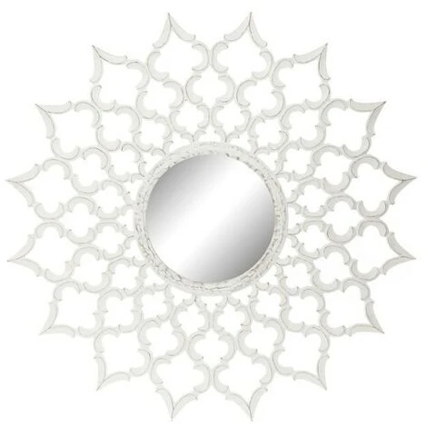 BRICOMARTEAU Miroir Mural DKD Home Decor Blanc Verre Bois MDF (120 X 3 X 120 Cm) 3 BRICOMARTEAU Miroir Mural DKD Home Decor Blanc Verre Bois MDF (120 X 3 X 120 Cm)