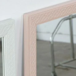 BRICOMARTEAU Miroir Mural DKD Home Decor Verre Beige Rose Vert Polystyrène (36 X 2 X 95.5 Cm) (4 Pcs) -Miroir Soldes Boutique 65926244 3