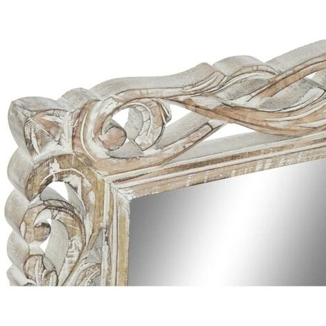 BRICOMARTEAU Miroir Mural DKD Home Decor Blanc Bois De Manguier (153 X 3 X 52 Cm) 4 BRICOMARTEAU Miroir Mural DKD Home Decor Blanc Bois De Manguier (153 X 3 X 52 Cm) – Image 2