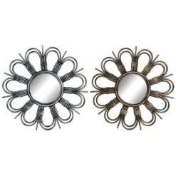 BRICOMARTEAU Miroir Mural DKD Home Decor Polypropylène (PP) (2 Pcs) (50 X 2.5 X 50 Cm)