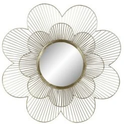 BRICOMARTEAU Miroir Mural DKD Home Decor Verre Fer Doré (80 X 80 X 8 Cm)