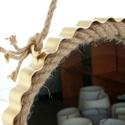 BRICOMARTEAU Miroir Mural DKD Home Decor Doré Corde Argent Polypropylène (35 X 3 X 35 Cm) (2 Pcs) -Miroir Soldes Boutique 65926353 3