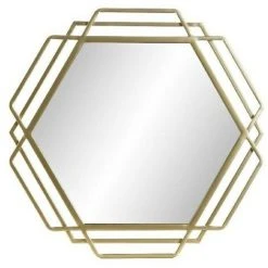 BRICOMARTEAU Miroir Mural DKD Home Decor Miroir Doré Métal (39 X 2 X 39 Cm)