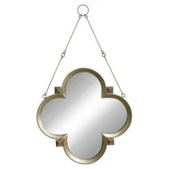 BRICOMARTEAU Miroir Mural DKD Home Decor Métal Verre Doré (40 X 3 X 40 Cm)