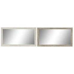 BRICOMARTEAU Miroir Mural DKD Home Decor Blanc Verre Polystyrène (2 Pcs) (36 X 2 X 66 Cm)