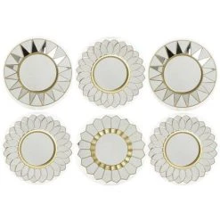 BRICOMARTEAU Miroir Mural DKD Home Decor Verre Doré Polypropylène (25 X 1.5 X 25 Cm) (3 Pcs) (2 Pcs)