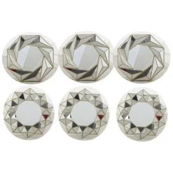 BRICOMARTEAU Miroir Mural DKD Home Decor Doré Polypropylène (25 X 1.5 X 25 Cm) (3 Pcs) (2 Pcs)