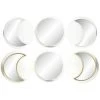 BRICOMARTEAU Miroir Mural DKD Home Decor Doré Argent Polypropylène (25 X 1.5 X 25 Cm) (3 Pcs) (2 Pcs)
