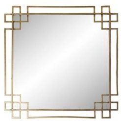BRICOMARTEAU Miroir Mural DKD Home Decor Verre Doré Fer (60 X 2 X 60 Cm)