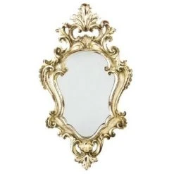 BRICOMARTEAU Miroir Mural DKD Home Decor Résine Verre Doré (25 X 4 X 46 Cm)