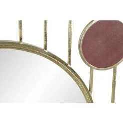 BRICOMARTEAU Miroir Mural DKD Home Decor Verre Rose Doré Métal Cercles (100 X 3 X 100 Cm) -Miroir Soldes Boutique 65928369 3