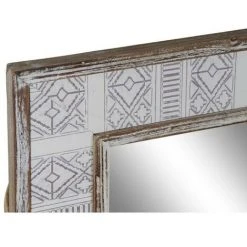 BRICOMARTEAU Miroir Mural DKD Home Decor Blanc Bois Toile (60 X 2.5 X 80 Cm) -Miroir Soldes Boutique 65928485 3