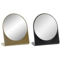 BRICOMARTEAU Miroir DKD Home Decor Noir Doré ABS (17 X 7 X 19.5 Cm) (2 Pcs)