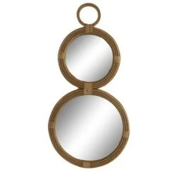 BRICOMARTEAU Miroir Mural DKD Home Decor Miroir Marron Rotin (41 X 2 X 83 Cm)