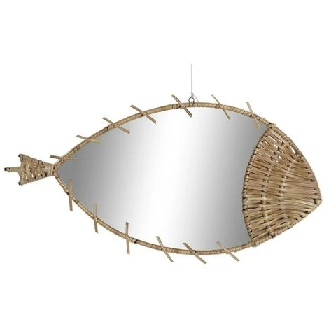 BRICOMARTEAU Miroir Mural DKD Home Decor Miroir Naturel Rotin Poisson (53 X 3 X 29 Cm) 3 BRICOMARTEAU Miroir Mural DKD Home Decor Miroir Naturel Rotin Poisson (53 X 3 X 29 Cm)