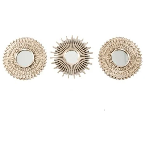 BRICOMARTEAU Miroir Mural DKD Home Decor Champagne Verre PP Carton (25 X 2 X 25 Cm) 3 BRICOMARTEAU Miroir Mural DKD Home Decor Champagne Verre PP Carton (25 X 2 X 25 Cm)