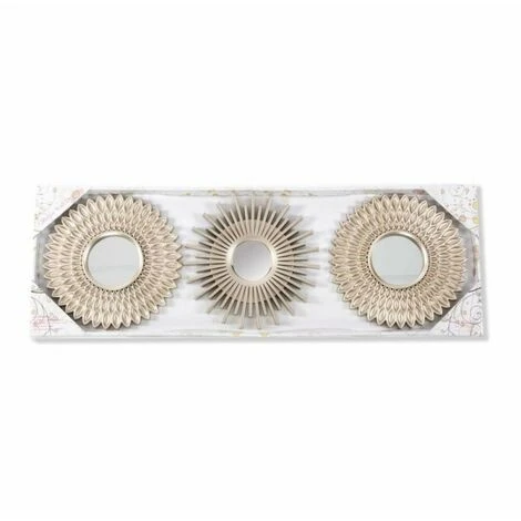 BRICOMARTEAU Miroir Mural DKD Home Decor Champagne Verre PP Carton (25 X 2 X 25 Cm) 6 BRICOMARTEAU Miroir Mural DKD Home Decor Champagne Verre PP Carton (25 X 2 X 25 Cm) – Image 4