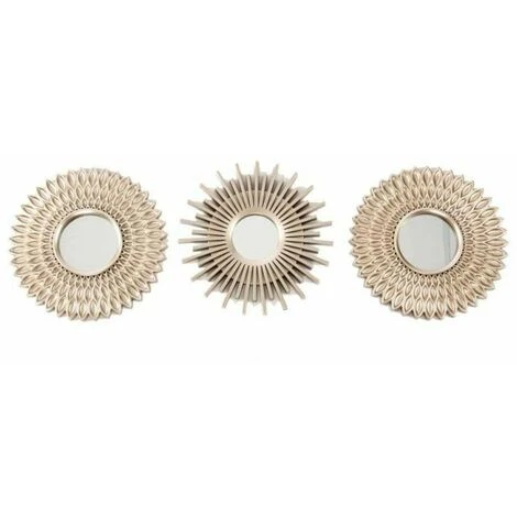 BRICOMARTEAU Miroir Mural DKD Home Decor Champagne Verre PP Carton (25 X 2 X 25 Cm) 7 BRICOMARTEAU Miroir Mural DKD Home Decor Champagne Verre PP Carton (25 X 2 X 25 Cm) – Image 5