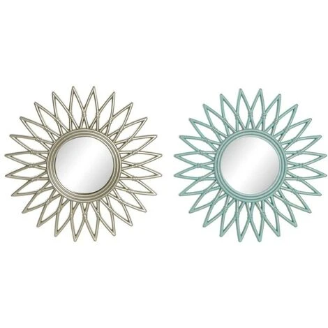 BRICOMARTEAU Miroir Mural DKD Home Decor Miroir Champagne Bleu PP 2 Unités (50 X 2 X 50 Cm) 3 BRICOMARTEAU Miroir Mural DKD Home Decor Miroir Champagne Bleu PP 2 Unités (50 X 2 X 50 Cm)