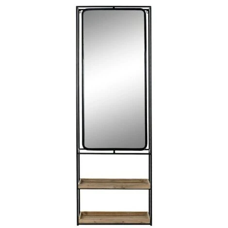 BRICOMARTEAU Miroir Mural DKD Home Decor Miroir Naturel Noir Métal Bois (60 X 17 X 183 Cm) 3 BRICOMARTEAU Miroir Mural DKD Home Decor Miroir Naturel Noir Métal Bois (60 X 17 X 183 Cm)