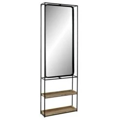 BRICOMARTEAU Miroir Mural DKD Home Decor Miroir Naturel Noir Métal Bois (60 X 17 X 183 Cm) 8 BRICOMARTEAU Miroir Mural DKD Home Decor Miroir Naturel Noir Métal Bois (60 X 17 X 183 Cm) -Miroir Soldes Boutique 65931505 2