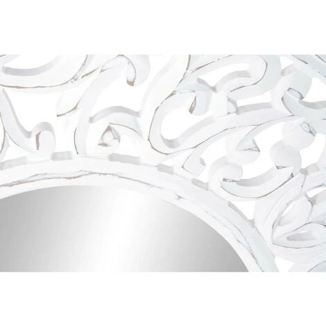 BRICOMARTEAU Miroir Mural DKD Home Decor Verre MDF Blanc Mandala Indien (90 X 2,5 X 90 Cm) 4 BRICOMARTEAU Miroir Mural DKD Home Decor Verre MDF Blanc Mandala Indien (90 X 2,5 X 90 Cm) – Image 2
