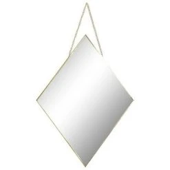 BRICOMARTEAU Miroir Mural DKD Home Decor Verre Doré Métal (28 X 1 X 46 Cm)