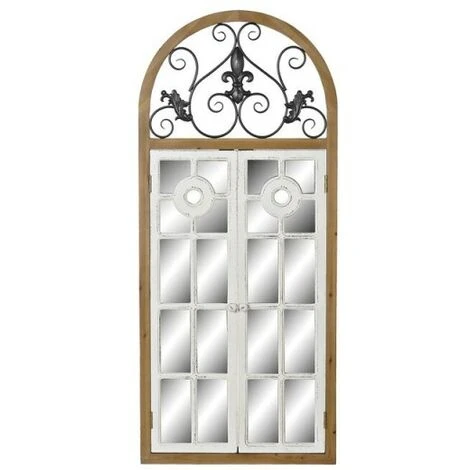 BRICOMARTEAU Miroir Mural DKD Home Decor Naturel Métal MDF Fenêtres Blanc Gris Foncé (60 X 5 X 138 Cm) 5 BRICOMARTEAU Miroir Mural DKD Home Decor Naturel Métal MDF Fenêtres Blanc Gris Foncé (60 X 5 X 138 Cm) – Image 3