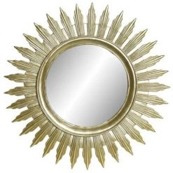 BRICOMARTEAU Miroir Mural DKD Home Decor Miroir Doré Résine (38 X 2 X 38 Cm)