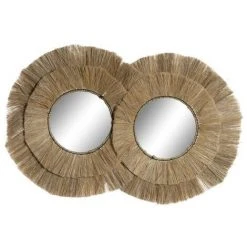 BRICOMARTEAU Miroir Mural DKD Home Decor Verre Jute (117 X 6 X 77 Cm)