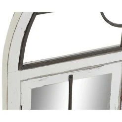 BRICOMARTEAU Miroir Mural DKD Home Decor Miroir Noir Métal Bois Fenêtres Blanc (56 X 3 X 92 Cm) -Miroir Soldes Boutique 65931569 3