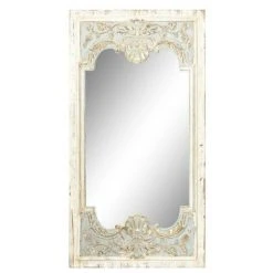 BRICOMARTEAU Miroir Mural DKD Home Decor Sapin MDF Blanc (70 X 4,5 X 131 Cm)