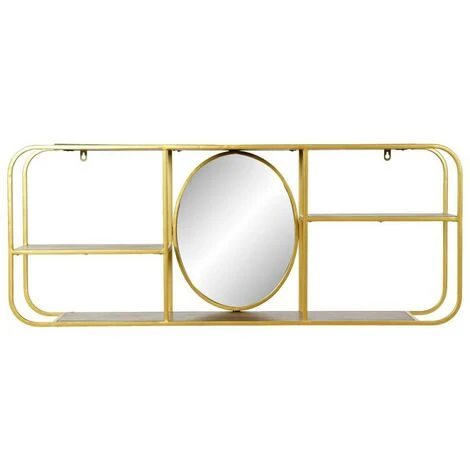 BRICOMARTEAU Miroir Mural DKD Home Decor Miroir Doré Métal Bois Marron (100 X 18 X 40 Cm) 3 BRICOMARTEAU Miroir Mural DKD Home Decor Miroir Doré Métal Bois Marron (100 X 18 X 40 Cm)