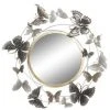 BRICOMARTEAU Miroir Mural DKD Home Decor Miroir Doré Métal Papillons Mauve (75 X 6,5 X 73 Cm) -Miroir Soldes Boutique 65931584 1