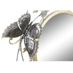 BRICOMARTEAU Miroir Mural DKD Home Decor Miroir Doré Métal Papillons Mauve (75 X 6,5 X 73 Cm) -Miroir Soldes Boutique 65931584 2