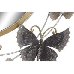 BRICOMARTEAU Miroir Mural DKD Home Decor Miroir Doré Métal Papillons Mauve (75 X 6,5 X 73 Cm) -Miroir Soldes Boutique 65931584 3