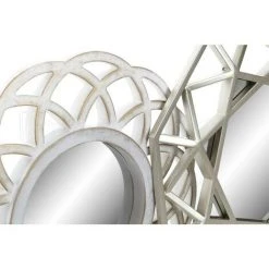 BRICOMARTEAU Miroir Mural DKD Home Decor Champagne Verre Blanc PP Carton 2 Unités Géométrique -Miroir Soldes Boutique 65931602 3